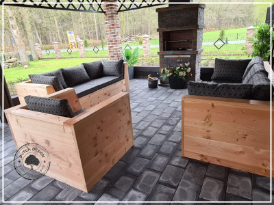 Steigerhouten loungestoel 
